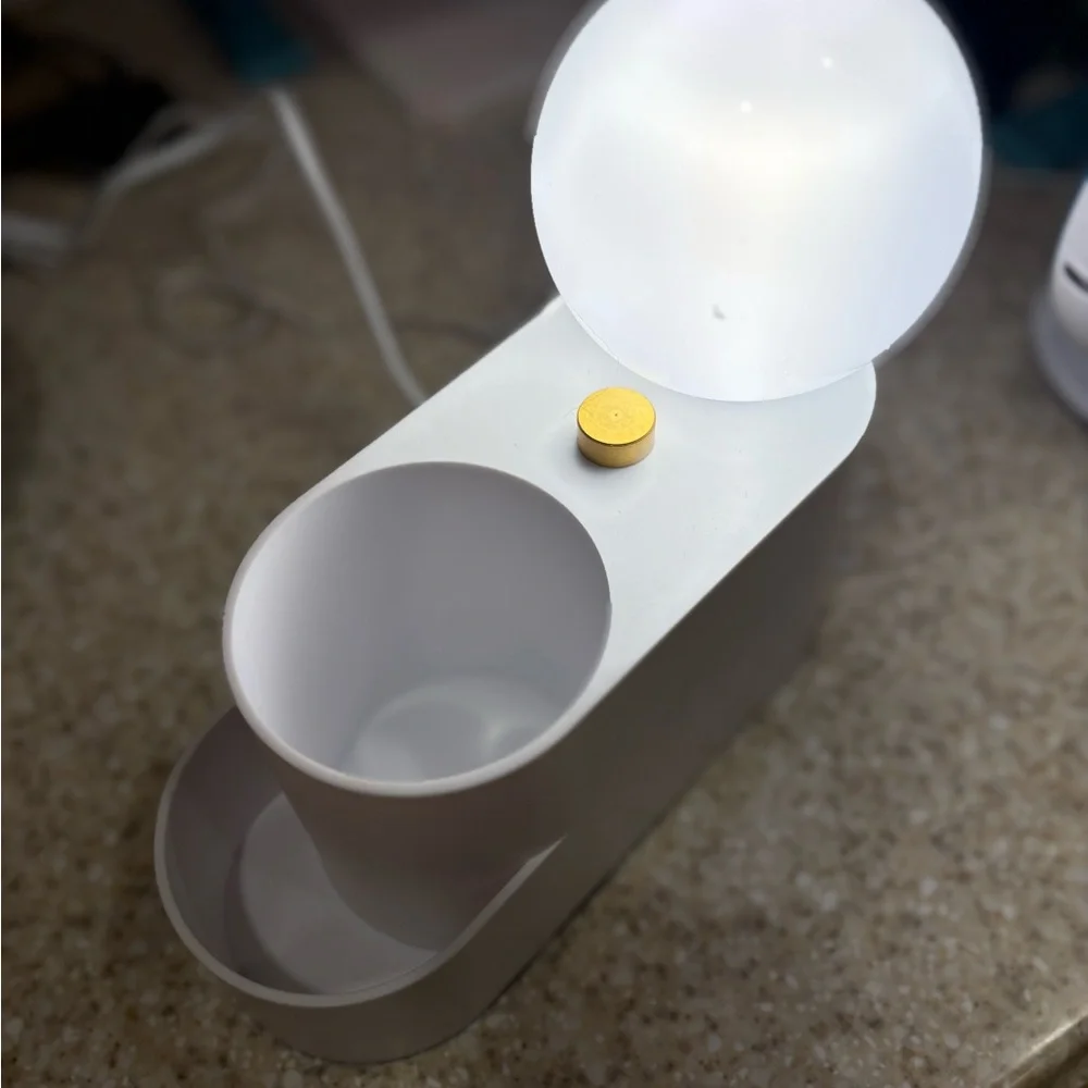 White LED Lamp,Vanity Organizer with Rhinestone Trim
